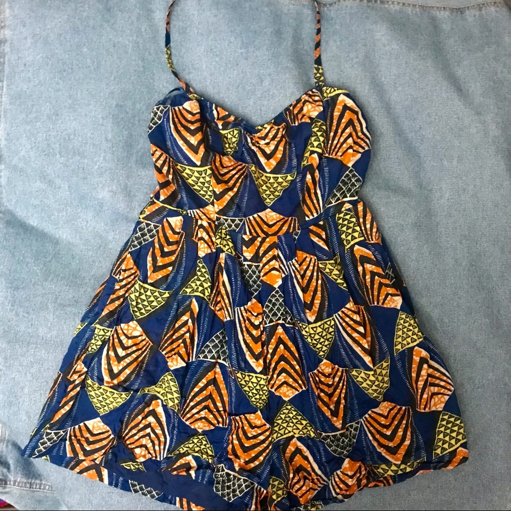 Geometric Halter Romper